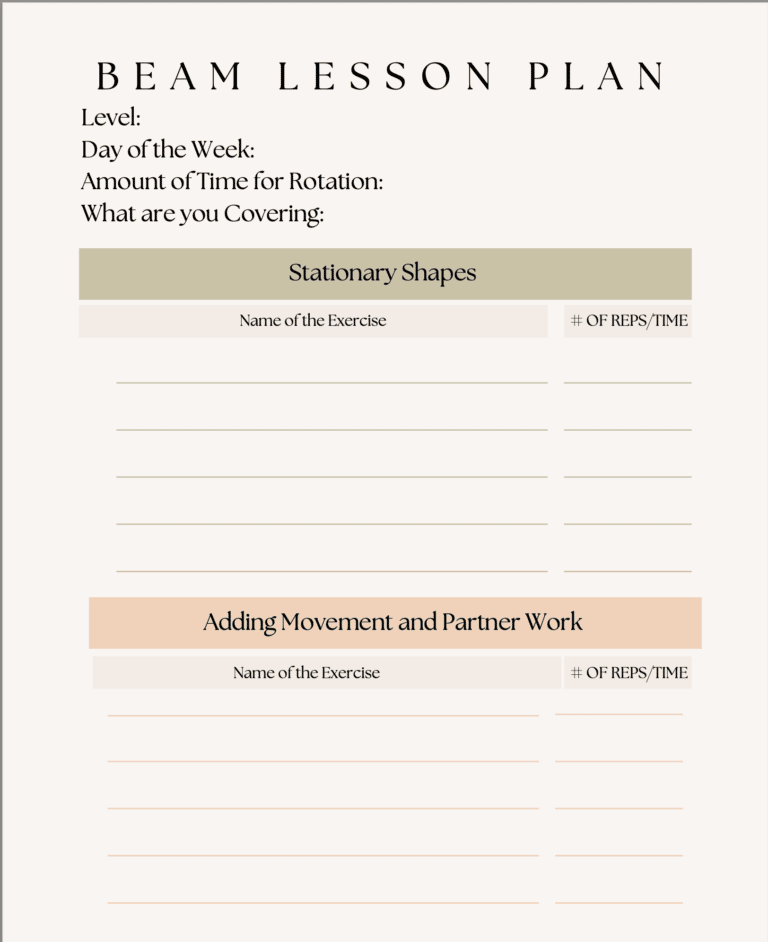 Free Beam Drill and Lesson Planning PDF!